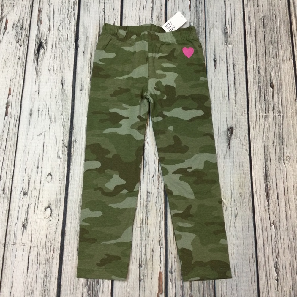 Baby Gap Girls 2T 3T 4T Camouflage & Pink Heart Leggings Pants. NWT